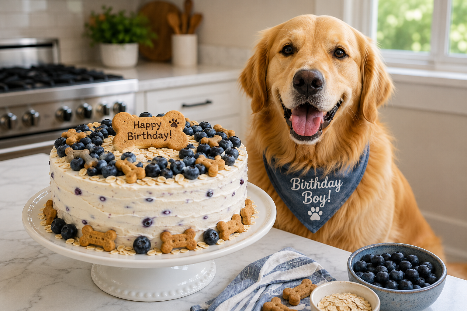 Dog Blueberry Oat Cake