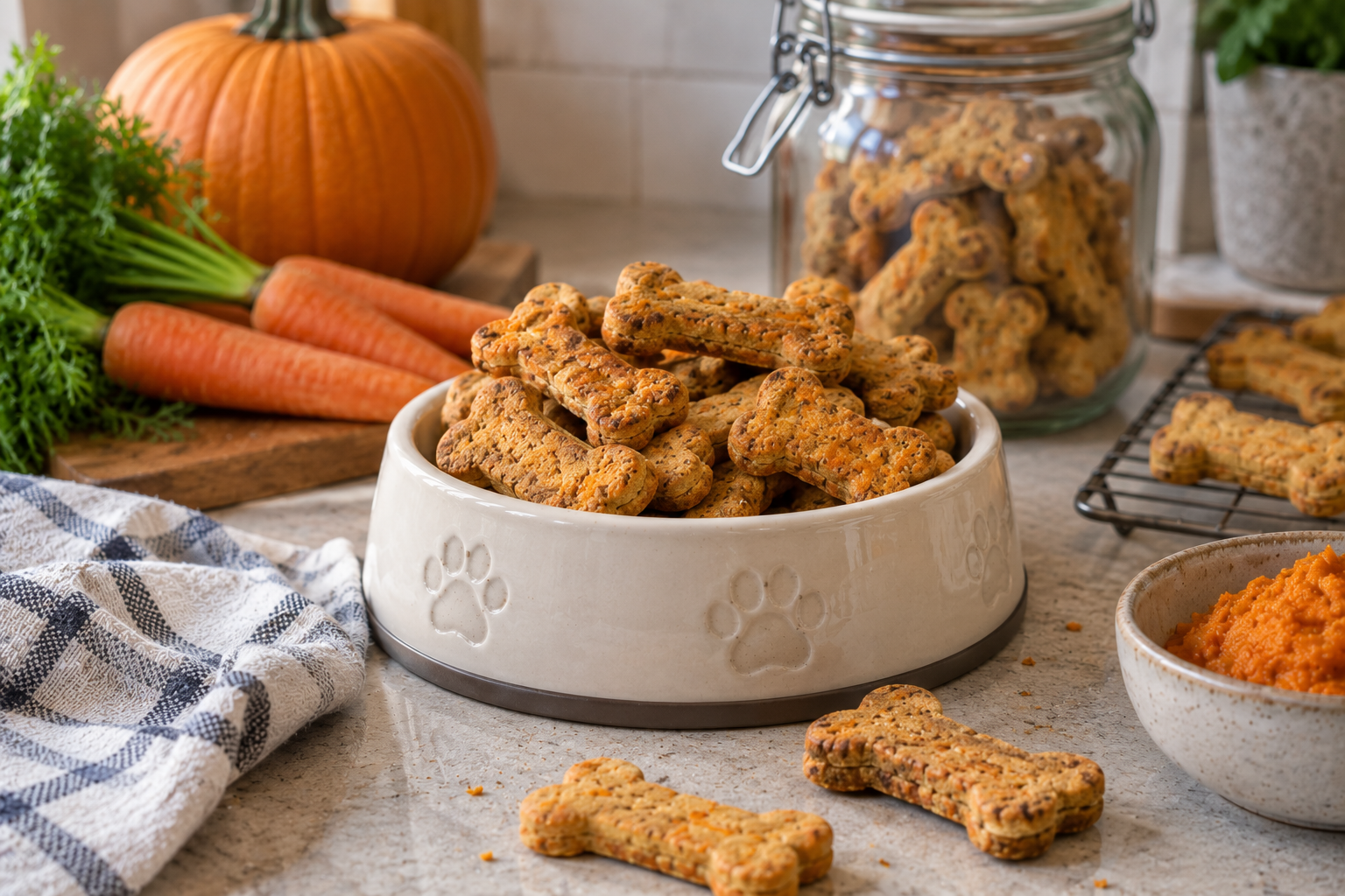 Pumpkin and Carrot Dog Cookies