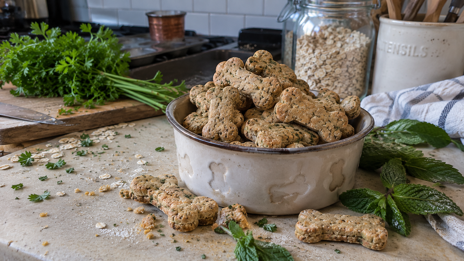 Mint and Parsley Fresh Breath Biscuits