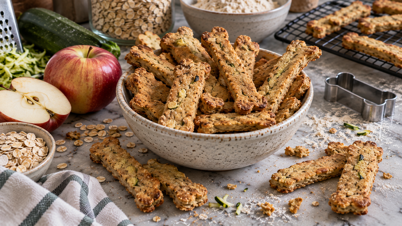 Apple and Zucchini Chew Sticks