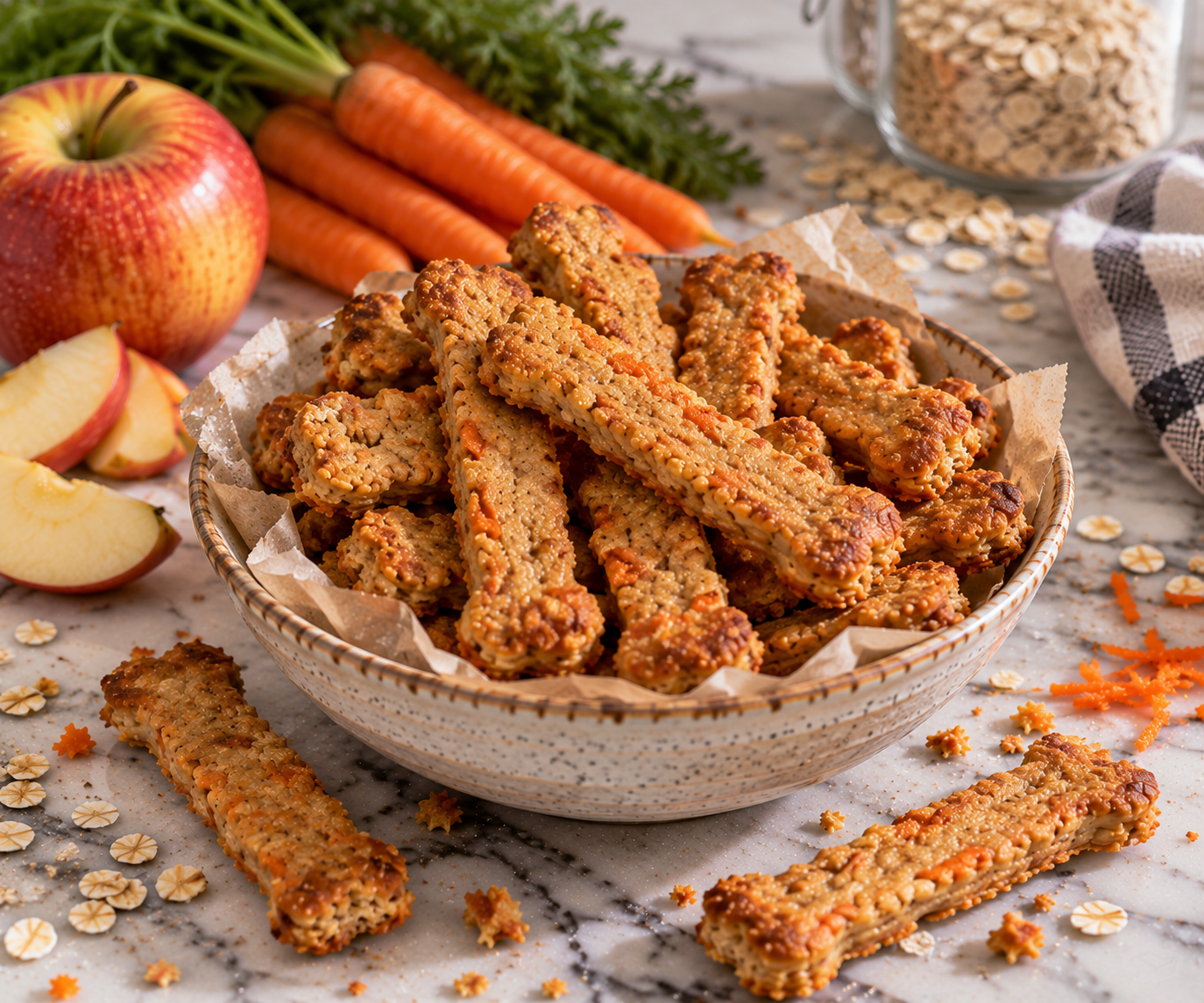 Apple and Carrot Chew Sticks