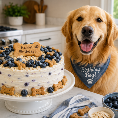 Dog Blueberry Oat Cake